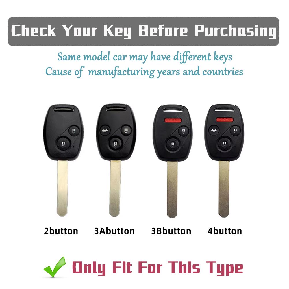 2/3/4 Button TPU Car Key Case Cover for Honda Fit CIVIC JAZZ CR-V Accord Pilot Freed StepWGN Insight Key Shell Bag Key Chain Set