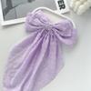Chiffon Bow Polka Dot Streamer Hairpin Spring Clip Back of Head Female Hairpin Headgear Fresh and Sweet
