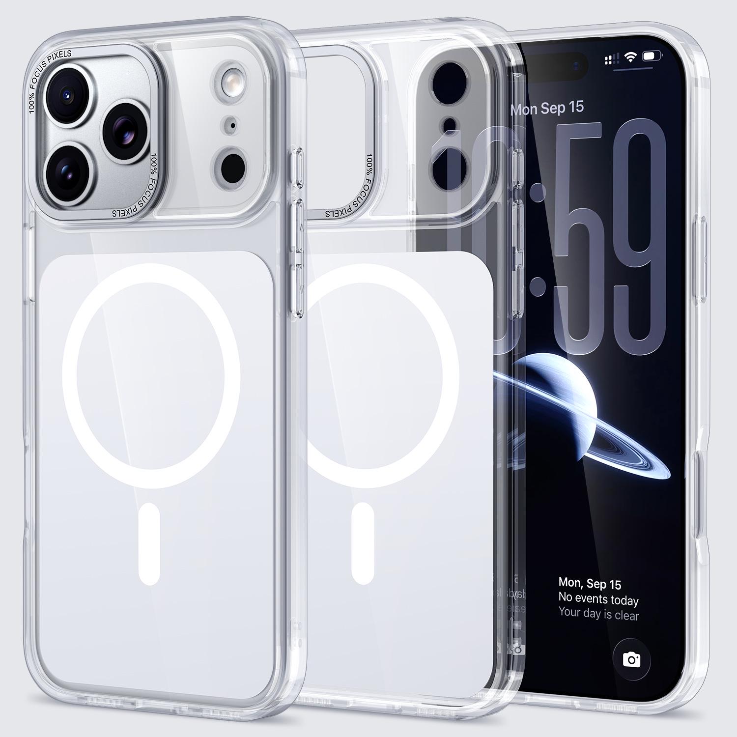 

Magnetic Cloud Mirror Phone Case for Apple iPhone 17 Pro Max/16 Pro 17 Pro серебряный