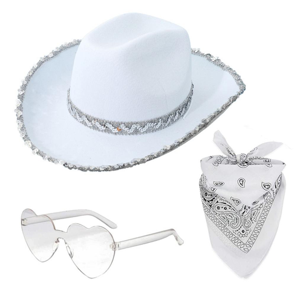 Women Cowboy Hat Western Cowgirl Hat Wide Brim Top Hat Fashion Musical Festival Party Suit Bachelorette Party Costume