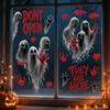 New Halloween Balcony Windows Horror Blood Handprint Atmosphere Decoration Party Festival Removable Static Stickers