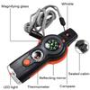 Multifunktionale Outdoor-Pfeife mit LED-Lichtern, Thermometer, Kompass, Überlebenspfeife, Praktisch