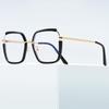 Trendy European & American Style Color-Block Large Frame Women's Glasses - Photochromic Anti-Blue Light.