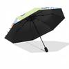 1pc Keroro Frog Automatic Opening/Closing Umbrella with Portable Tri-Fold Design, 8-Bone Iron Frame Outdoor Umbrella, Perfect Gift for Fans, Travelers