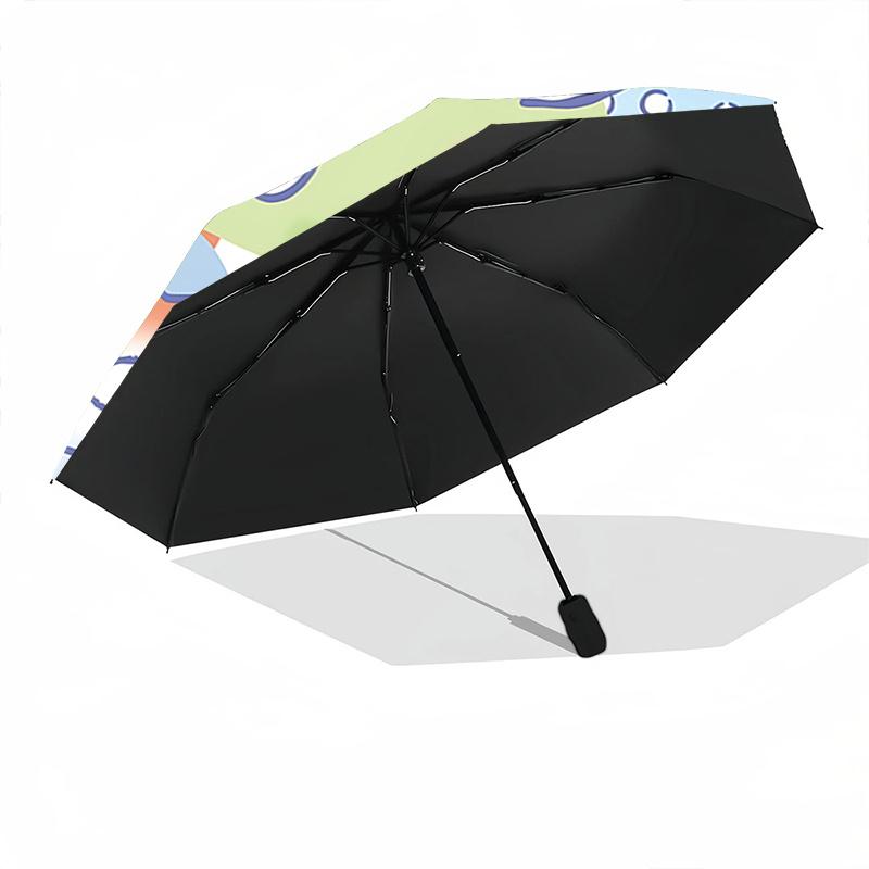 1pc Keroro Frog Automatic Opening/Closing Umbrella with Portable Tri-Fold Design, 8-Bone Iron Frame Outdoor Umbrella, Perfect Gift for Fans, Travelers