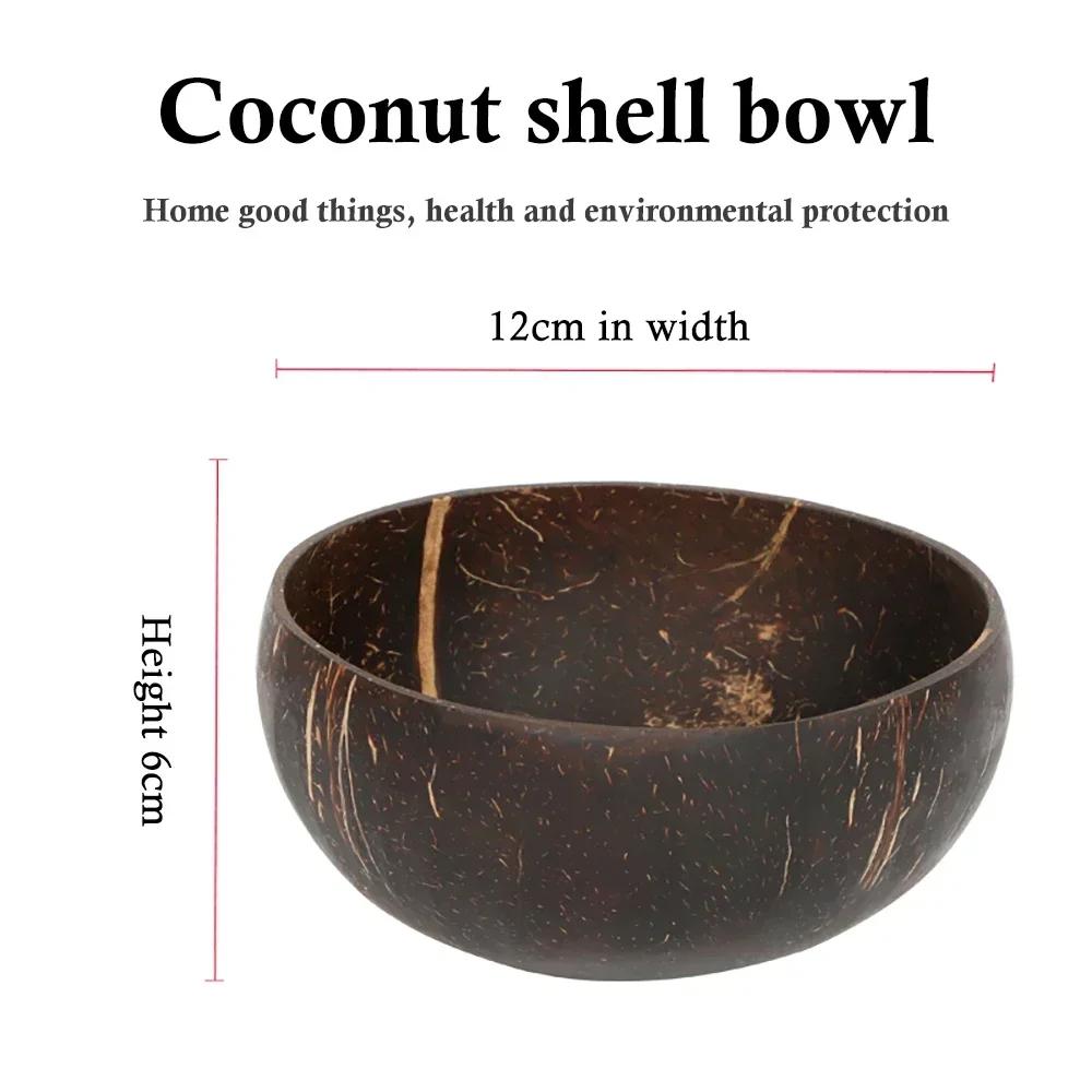 Natural Coconut Bowl wooden Sets bowl Protection Coconut Wood tableware Spoon Set Kitchen Environmental Wooden Kitchen Tableware