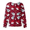 Women's Casual Fashion Long Sleeve Standing Collar Single Breasted Christmas Print Workwear Jacket Tops