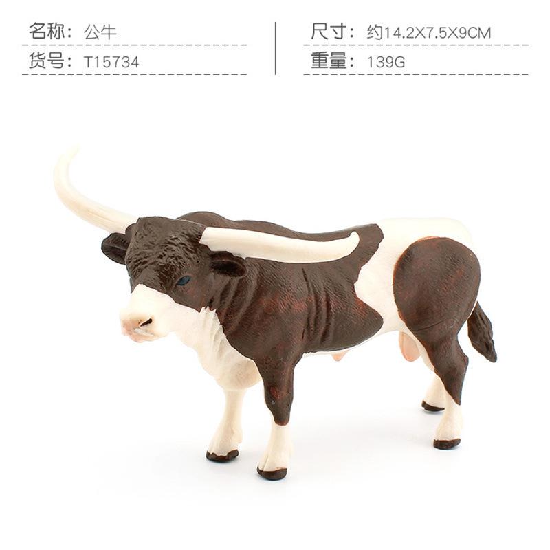 Pvc Farm Detailed Animal Models With Realistic Swiss Brown Cow And Strong Bull Longhorn