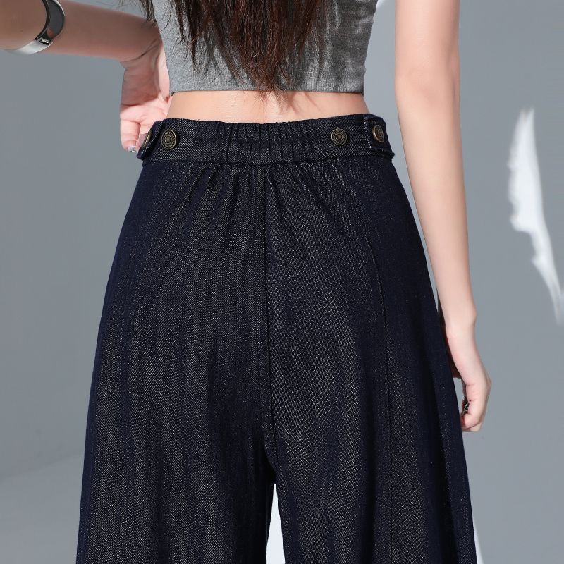 Summer Anti Fade Tencel Relaxed Hide Fat Saber Cut Scythe Casual Denim Pants Women Casual Pants Oversize Denim Trousers