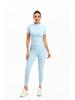 European & American Solid Color Yoga Two-Piece Set: Short Sleeve Top & Nine-Point Pants