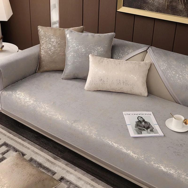 

Европейский легкий роскошный чехол для дивана, синель, стиль горячего тиснения, подушка для дивана, четыре сезона, универсальный противоскользящий чехол для дивана, полотенце 70x180cm 1pcs