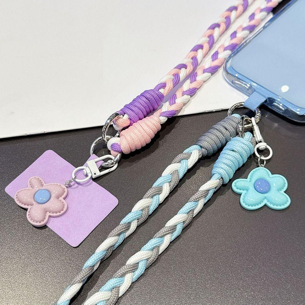Universal Fit Anti-Lost Phone Crossbody Lanyard Hand-Woven Colorful Phone Case Hanging Rope Dopamine Style Phone Chain Pendant