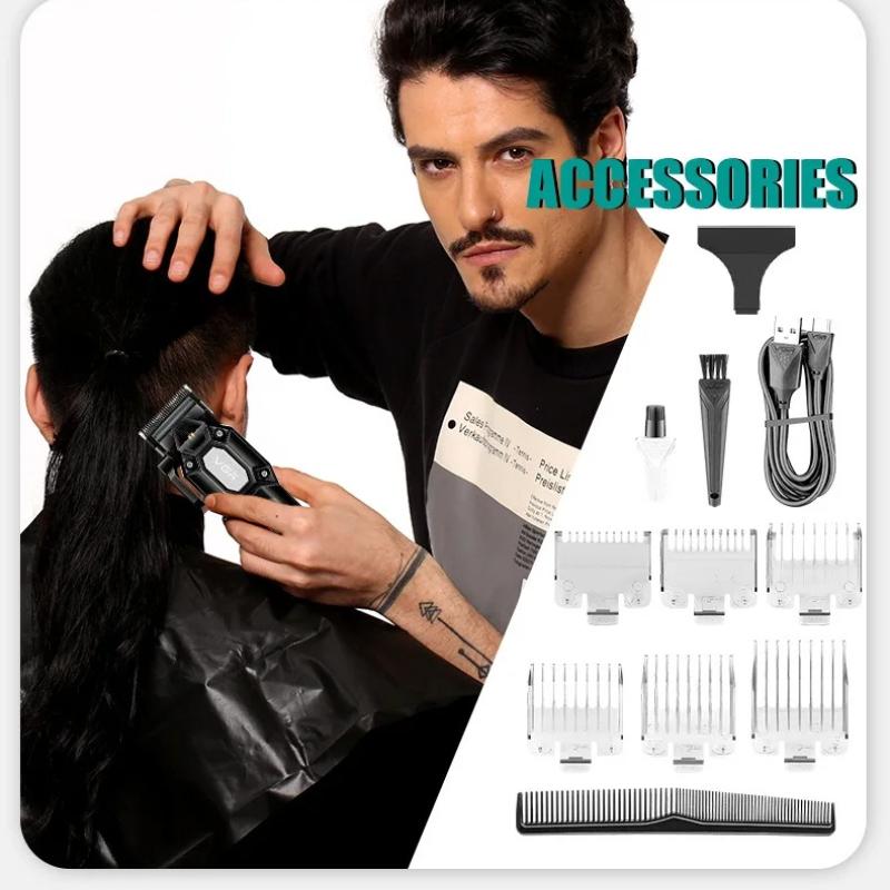 New VGR 900 T-shaped Blade Hair Clipper Transparent Body Electric Professional Men's Hair Clipper LED Intelligent Digital Carving Electric Thruster