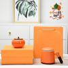 Jinge Ruyi Persimmon Ceramic Teacup & Caddy Gift Set