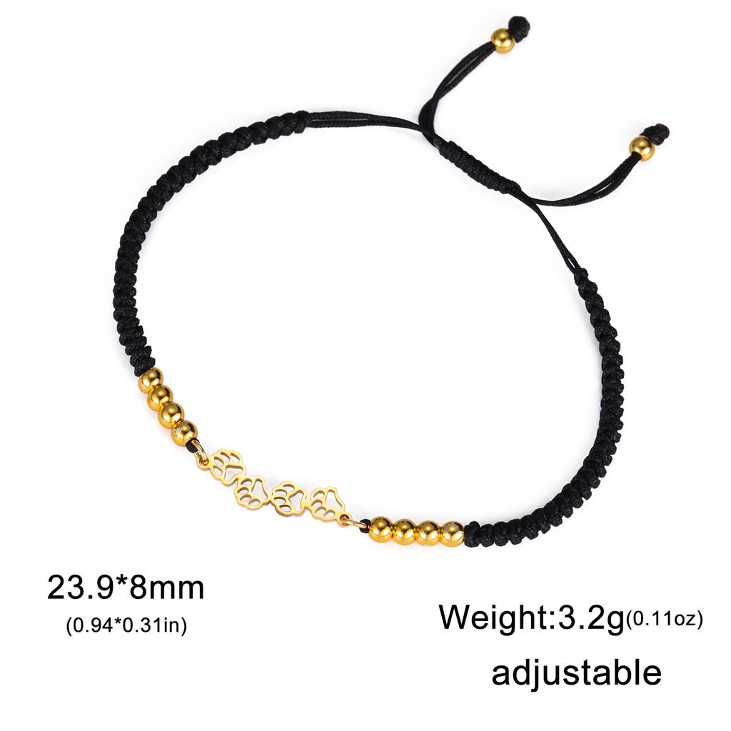 Cazador Hollow Cat Dog Bear Paw Bracelet on Hand Female Cute Animal Charm Kpop Stainless Steel Jewelryfriend Gift Wholesale