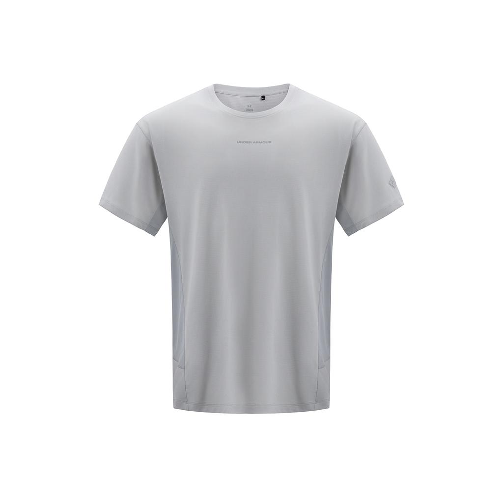 Under Armour SS25 Hiking Series Casual Sports Breathable Round Neck Moisture-Wicking Quick-Dry Short Sleeve T-Shirt Men Tops Light-Gray 15215107-0104