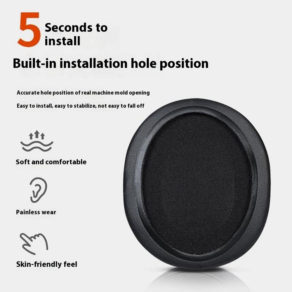 1Pair For iGene K5 Replacement Ear Pads Headphones Memory Foam+Leather Cushions Noise Blocking