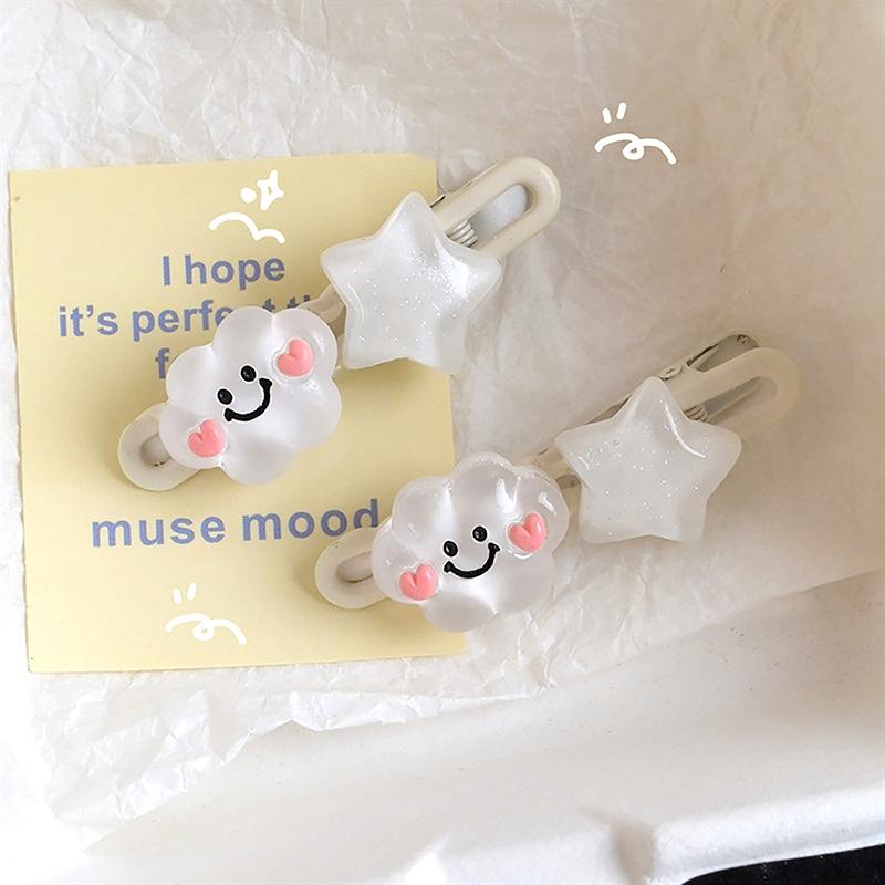 1Pc Cute Cloud Hair Clip Star Duckbill Clip Sweet Girl Hair Pin Bangs Side Clip Woman Headwear Hair Accessories