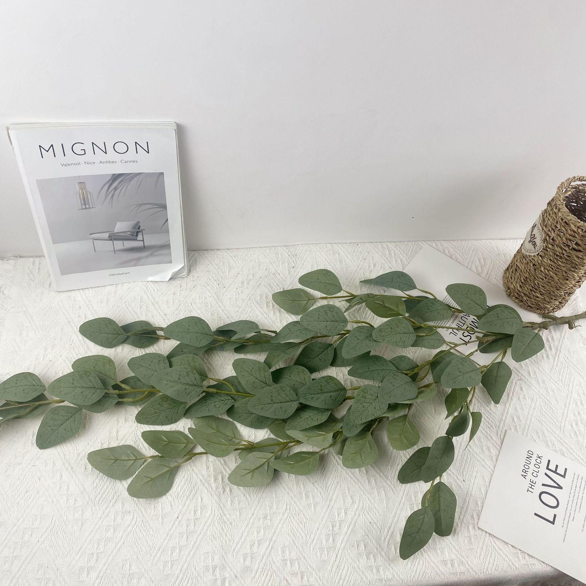 

10 шт. Прямые продажи Лоза 5 вилок 90 сеток Эвкалипт Свадебное украшение для дома в скандинавском стиле Моделирование зеленого растения Лоза