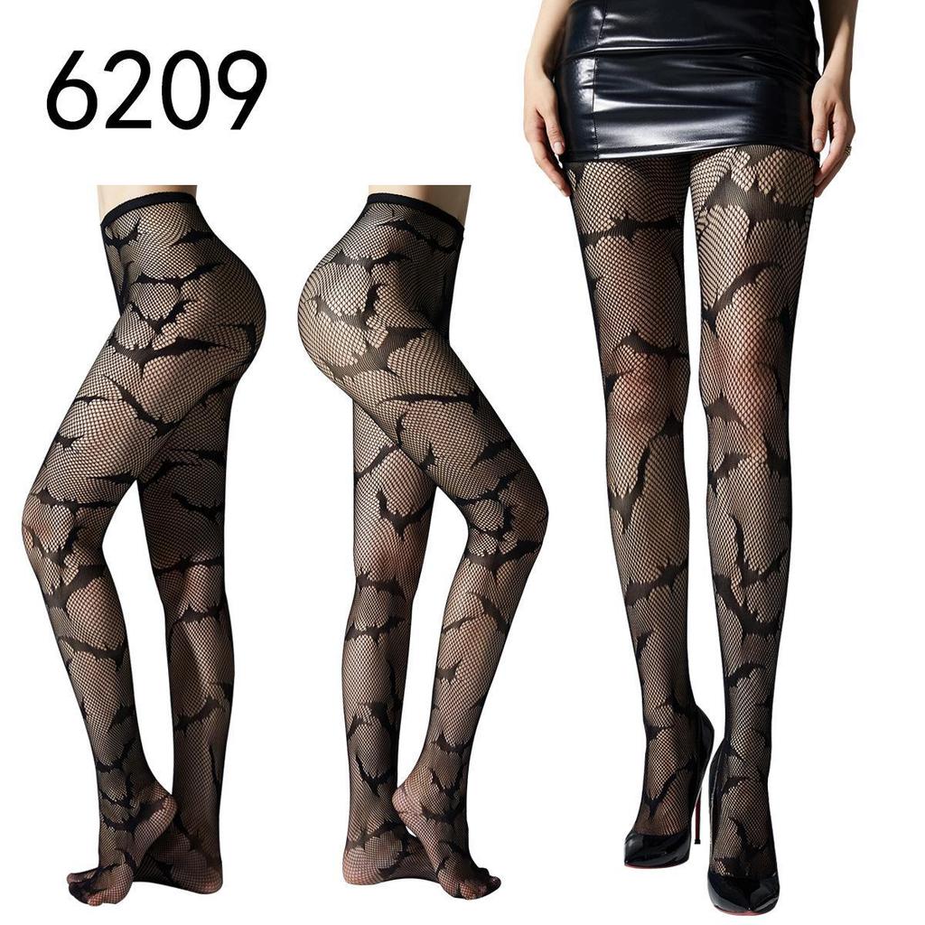 "Gothic Spider Web Jacquard Stockings - Halloween Style"