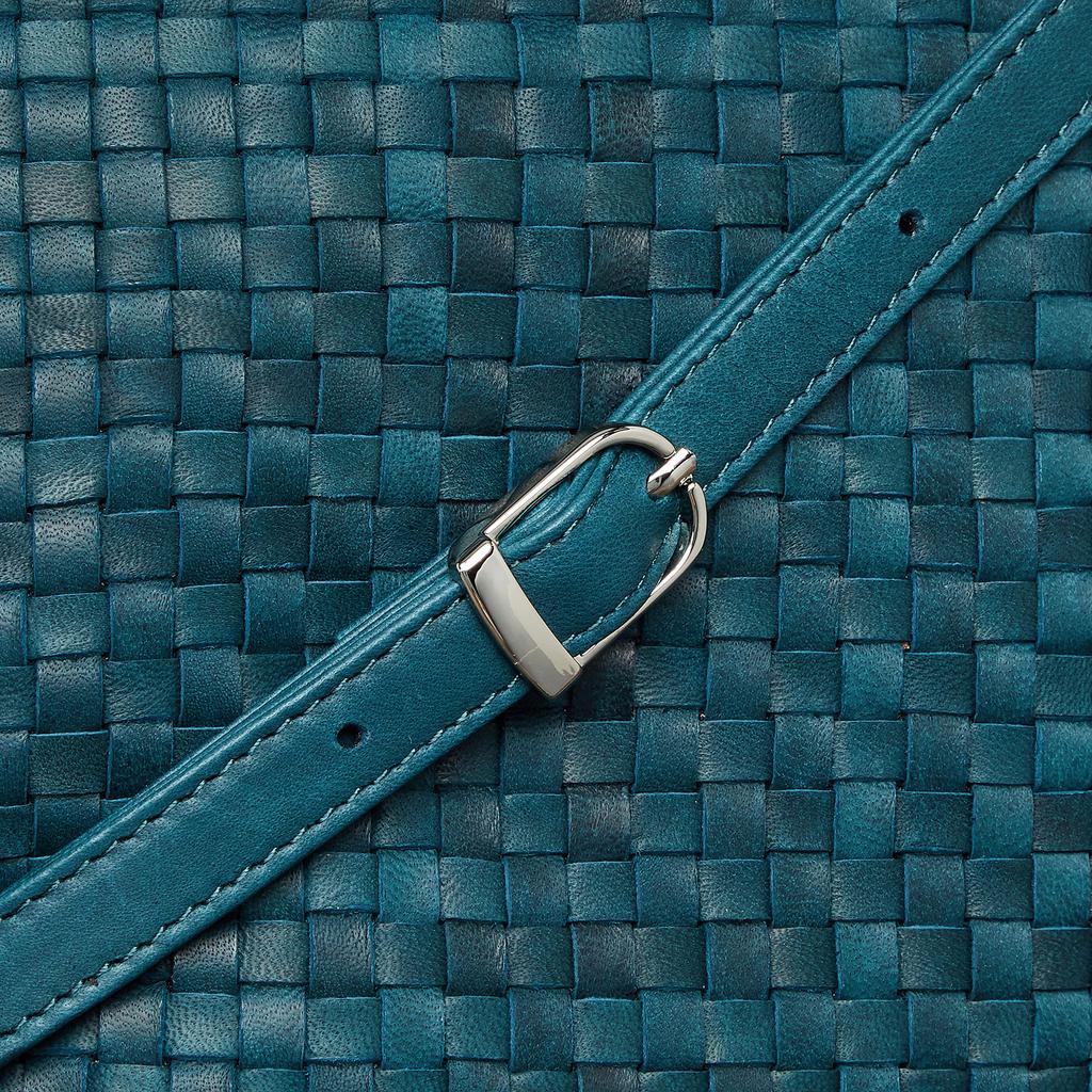 Horse Leather Mesh Thin Gusset Forest Blue [ARROWS&Company Ltd.] Pochette,