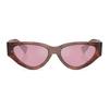 MIU MIU Cat Eye Sunglasses With Letter Logo Women Sunglasses Brown MU03ZS11Q50D