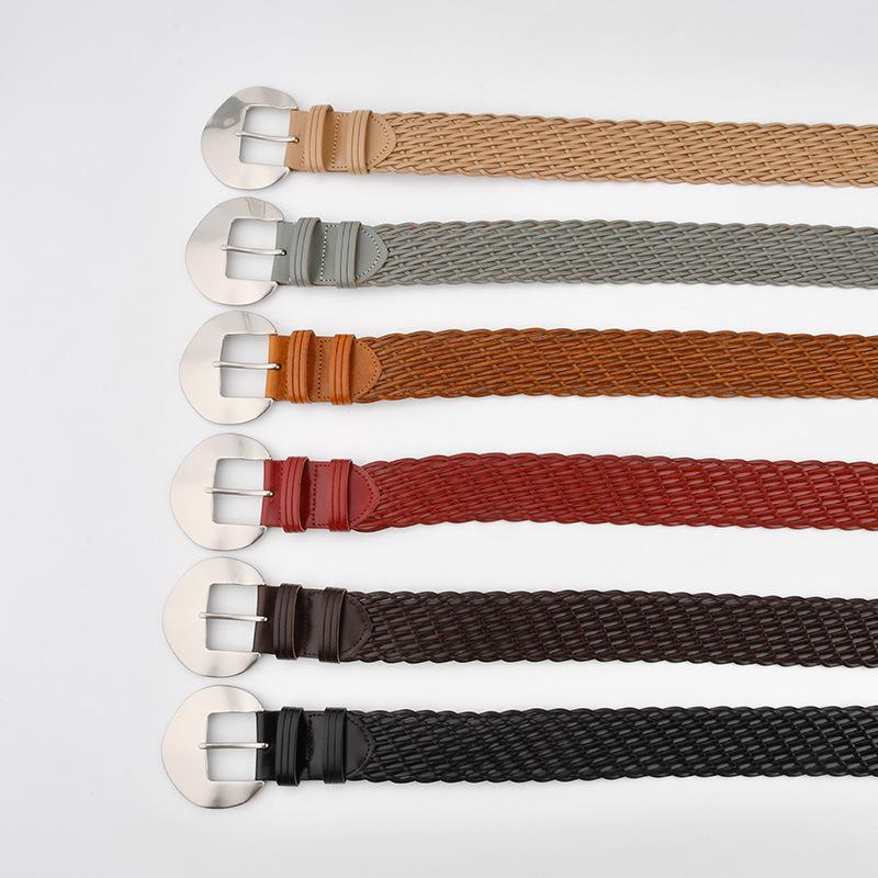 Ethnic Style Retro Woven Belt for Girls Bohemian Decorative Skirt Belt Leather Bran Paper Fashionable Waist Seal for Women