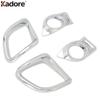 For Toyota Highlander 2014 2015 2016 Chrome Car Front Rear Fog Light Lamp Cover Trim Foglights Foglamp Bezel Trims Accessories