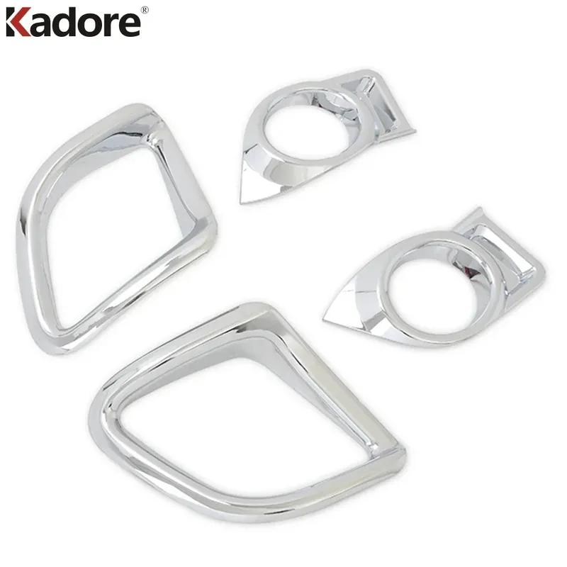 For Toyota Highlander 2014 2015 2016 Chrome Car Front Rear Fog Light Lamp Cover Trim Foglights Foglamp Bezel Trims Accessories