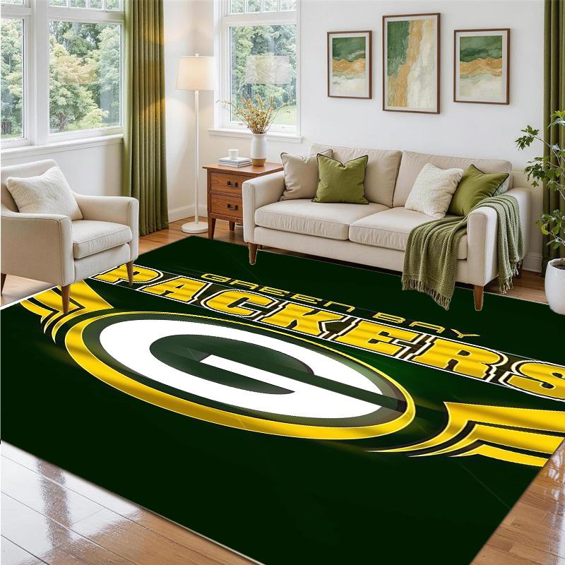 Green Bay Packers Design Crystal Velvet Rug Soft Decorative Mat for Bedroom Entrance