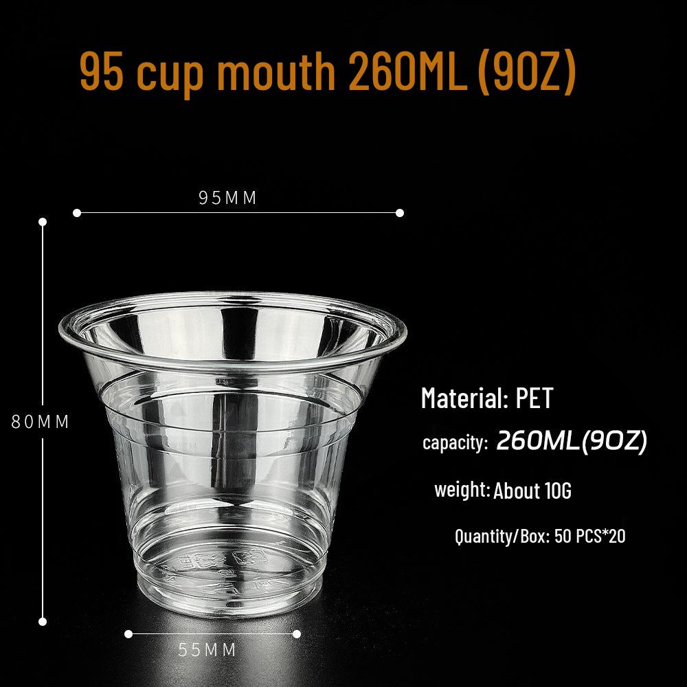 Disposable Transparent PET Cold Drink Cups with Lid for Milk Tea, Coffee, Homemade Beverages, or Lemon Tea