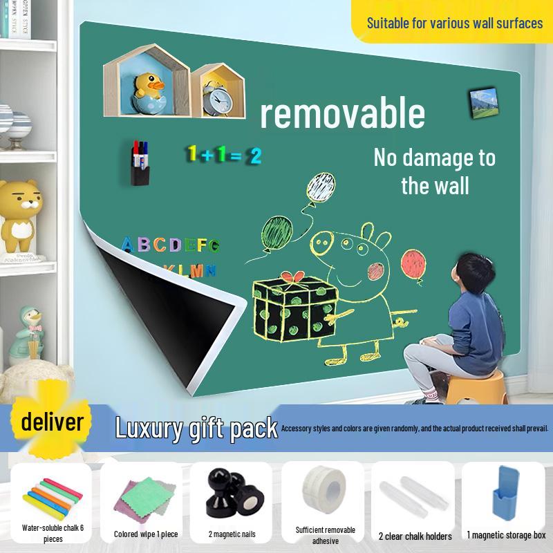Removable Soft Whiteboard & Green Chalkboard Sticker for Home, Office, or Teaching