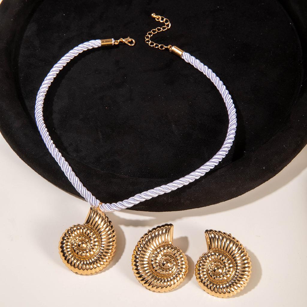 Alloy Conch Starfish Shell Thick Rope Necklace Versatile Trend Jewelry