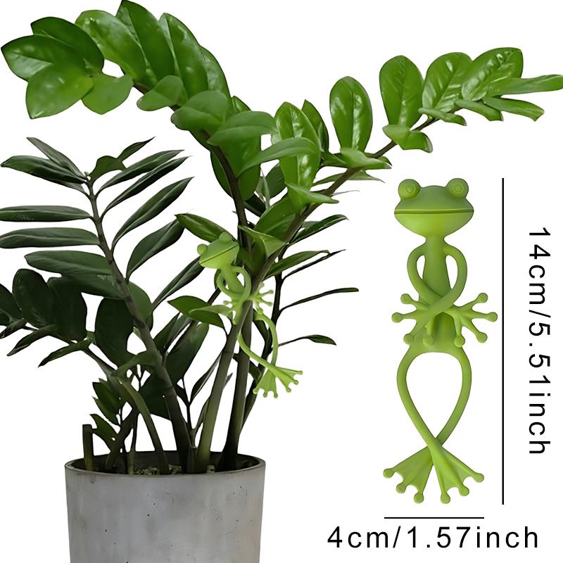 5 STÜCKE/Pack Froschform Pflanzenständer Grün Twist Garten Pflanzenstütze Verstellbare DIY Kletterpflanzenhalter Gartenaccessoire ZYF