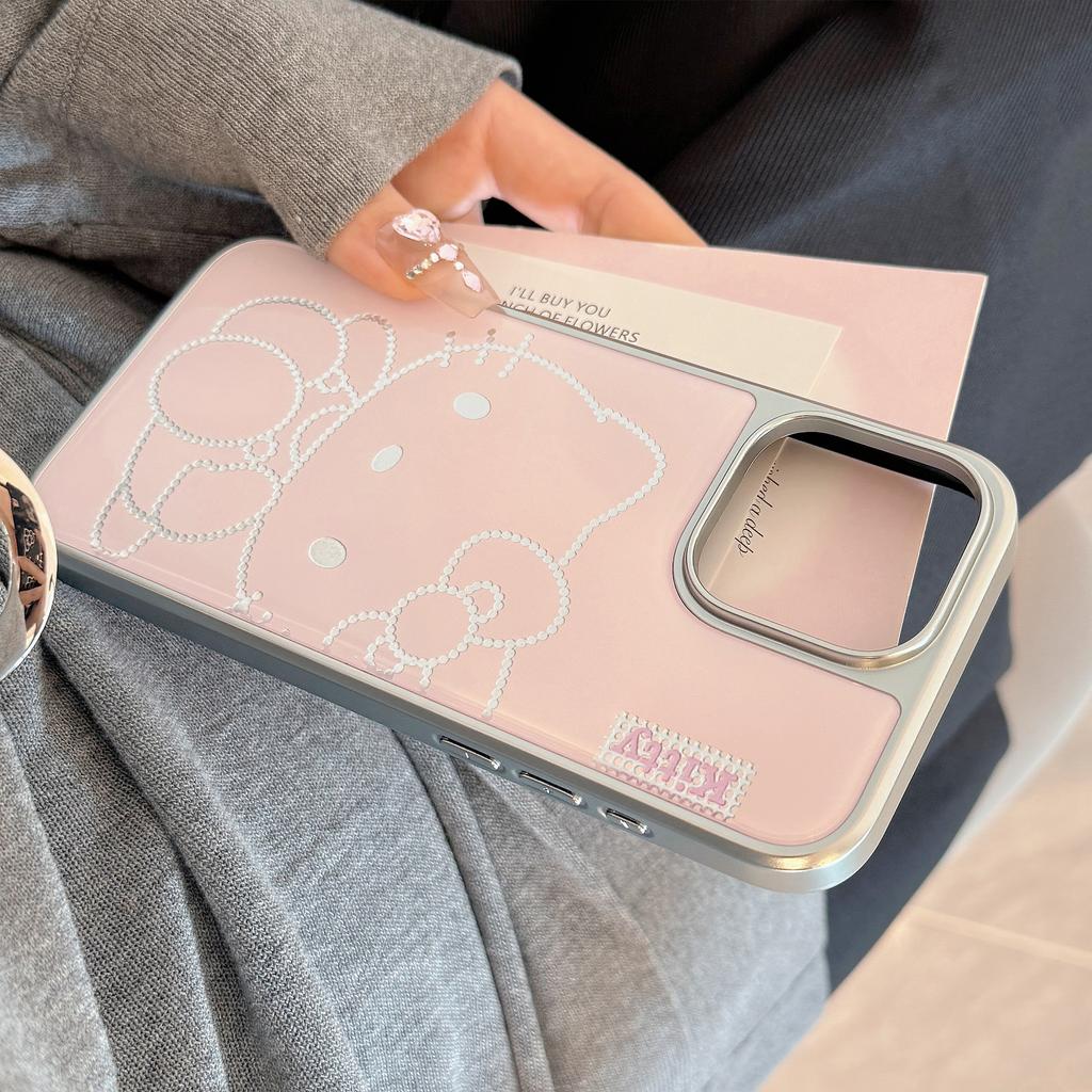 Gilded iPhone 16 Case 15Promax Pink Cartoon Cat 14 Apple 1