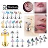Cercei Studs din Titan G23 Cartilaj Zirconiu Opal Agat Labret Buza Tragus Nas Cercei pentru Urechi Femei Cadou de Crăciun Bijuterii Piercing