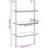 Leaning Shelf with 3 Tiers Light Brown and Black 64x35x120.5 cm