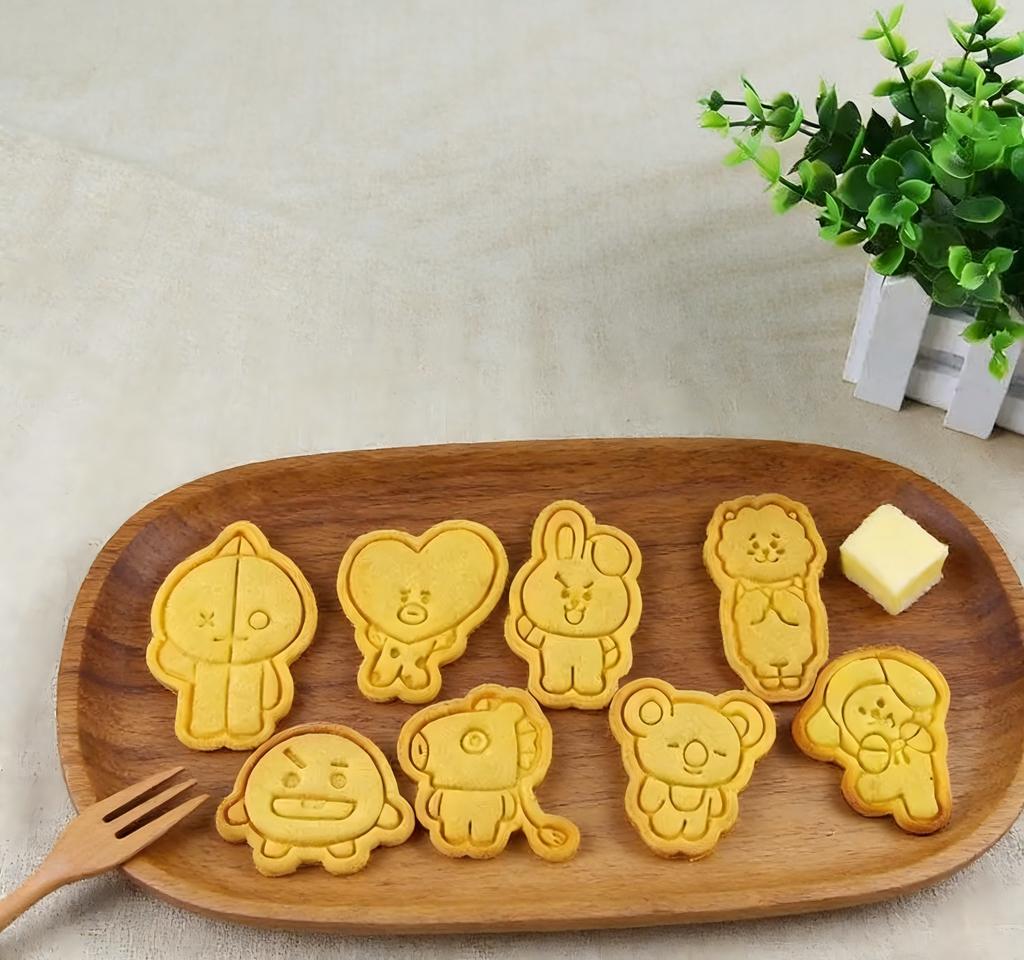 Bt21 Cartoon Cookie Mold For Home Baking 3D Pressing Mold Festive Party Diy Dessert Making Kitchen Tool