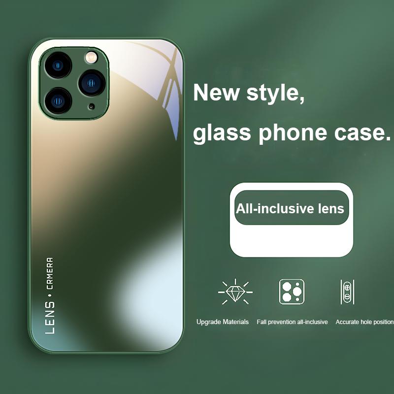 

Градиентный Красный Зеленый для Линзы Чехол из Закаленного Стекла для iPhone 15 14 13 12 11 Pro Max X XS XR 7 8 Plus 2020 2022 SE For iPhone 14 ProMax