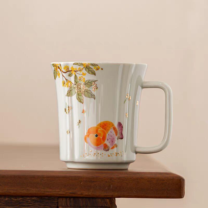 Plant Ash Ceramic Tea Cup Personal Special Water Cup Large Capacity High-End Office Tea Cup