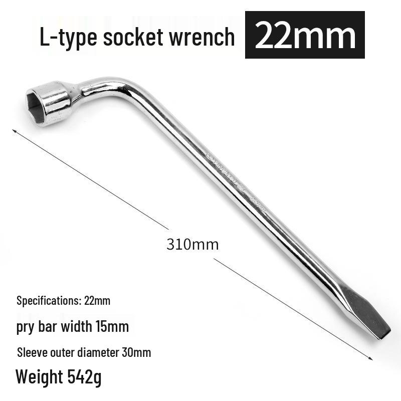 Retractable Car Tire Repair Kit with 17, 19, 21, 23 mm Wrench and Socket Tools