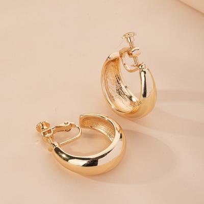 Nuovi orecchini a clip in lega color oro per donne e ragazze, senza orecchini forati, accessori per gioielli
