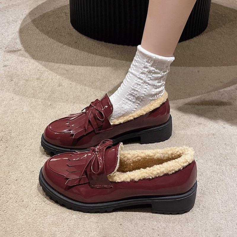 Versatile and comfortable women's spring and autumn new patent leather bow Mary Jane shoes casual shoes women