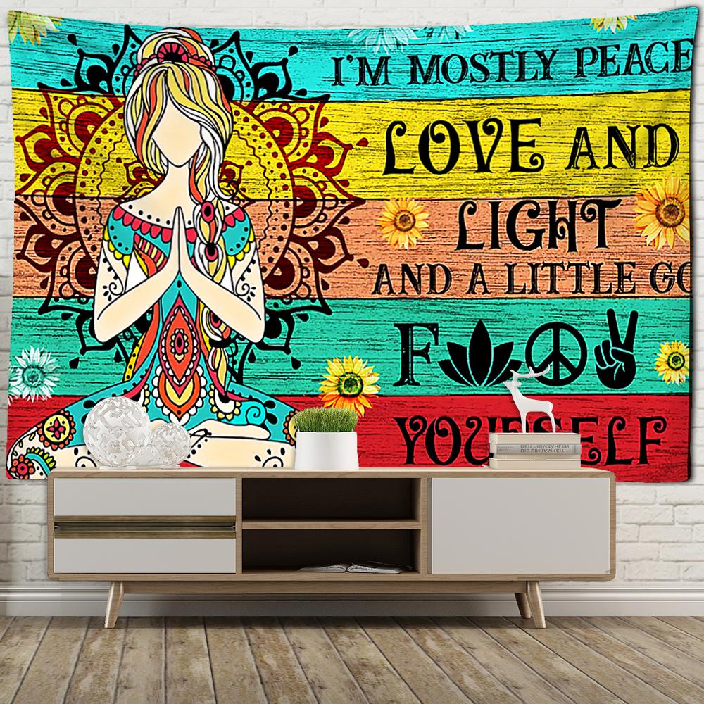 Seven Chakras Tapestry Wall Hanging Psychedelic Witchcraft Hippie Aesthetics Home Decor Meditation Room