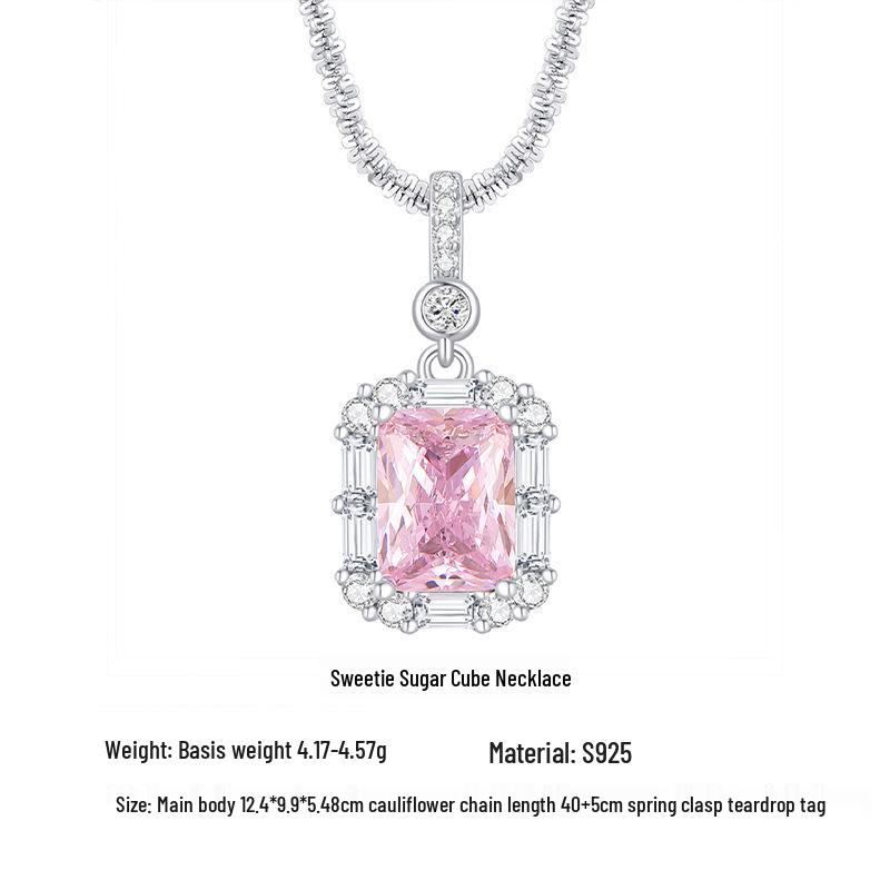 

Ожерелье из стерлингового серебра 925 пробы «Сладкое сердечко — сахарный кубик»: Универсальная, модная ключичная цепочка в новом китайском стиле для женщин. 925 Sterling Silver