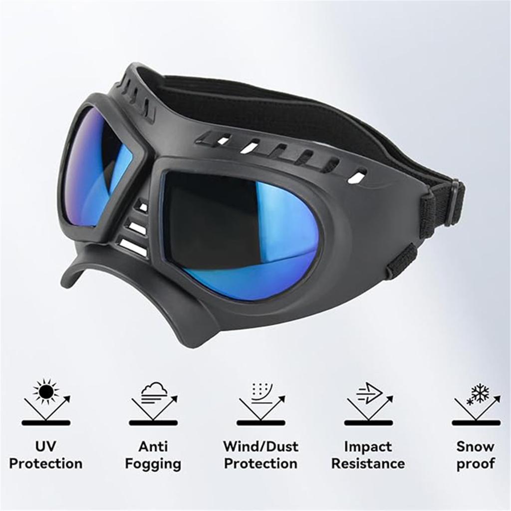 Dog Goggles Wide Snout Soft Frame Tactical Driving Sunglasses for Small Medium Dogs Dog Eye Protection Windproof Dustproof