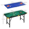2-in-1 Billiard Table, Table Tennis Table, with Accessories, 140x63x80cm, Blue/Green