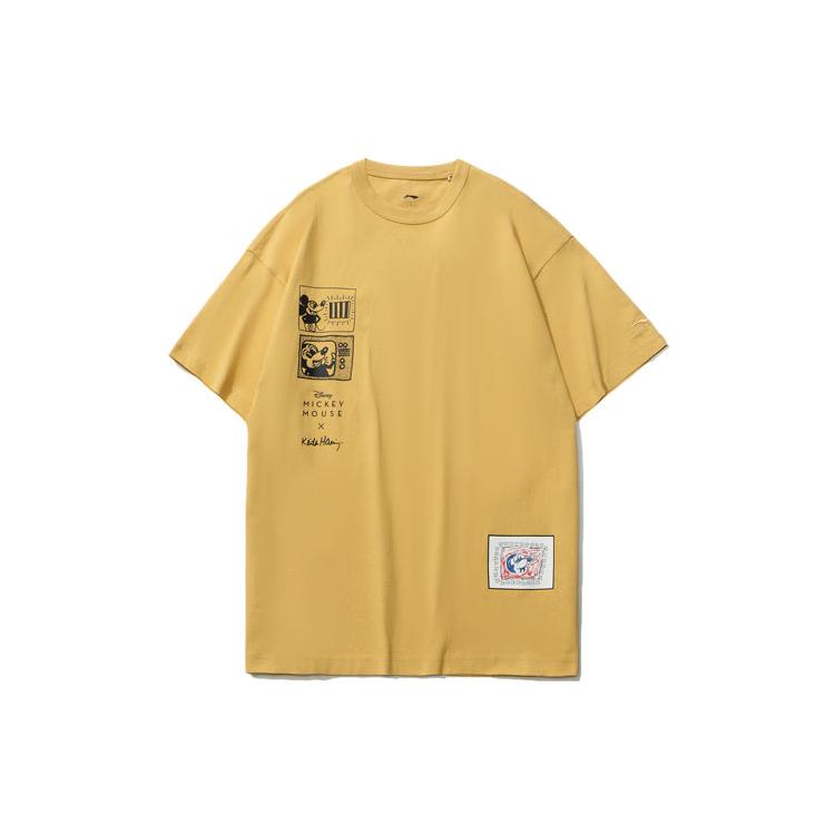 Li Ning x Disney Sports Fashion Collection T Shirt Men's Light Ochre Yellow AHSR501-3
