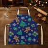 Santa Claus Kitchen Supplies Christmas Apron, Claus/Elk/Gingerbread Man/Snowman Print Cooking Bib, Waterproof Funny Gingerbread Man Chef Apron