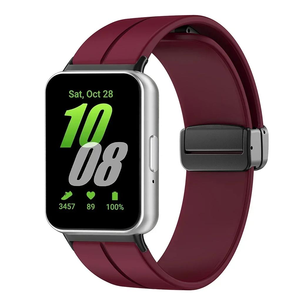 Cinturino in Silicone per Samsung Galaxy Fit3 Cinturino per Orologio Fibbia Magnetica Braccialetto Sostituzione Correa